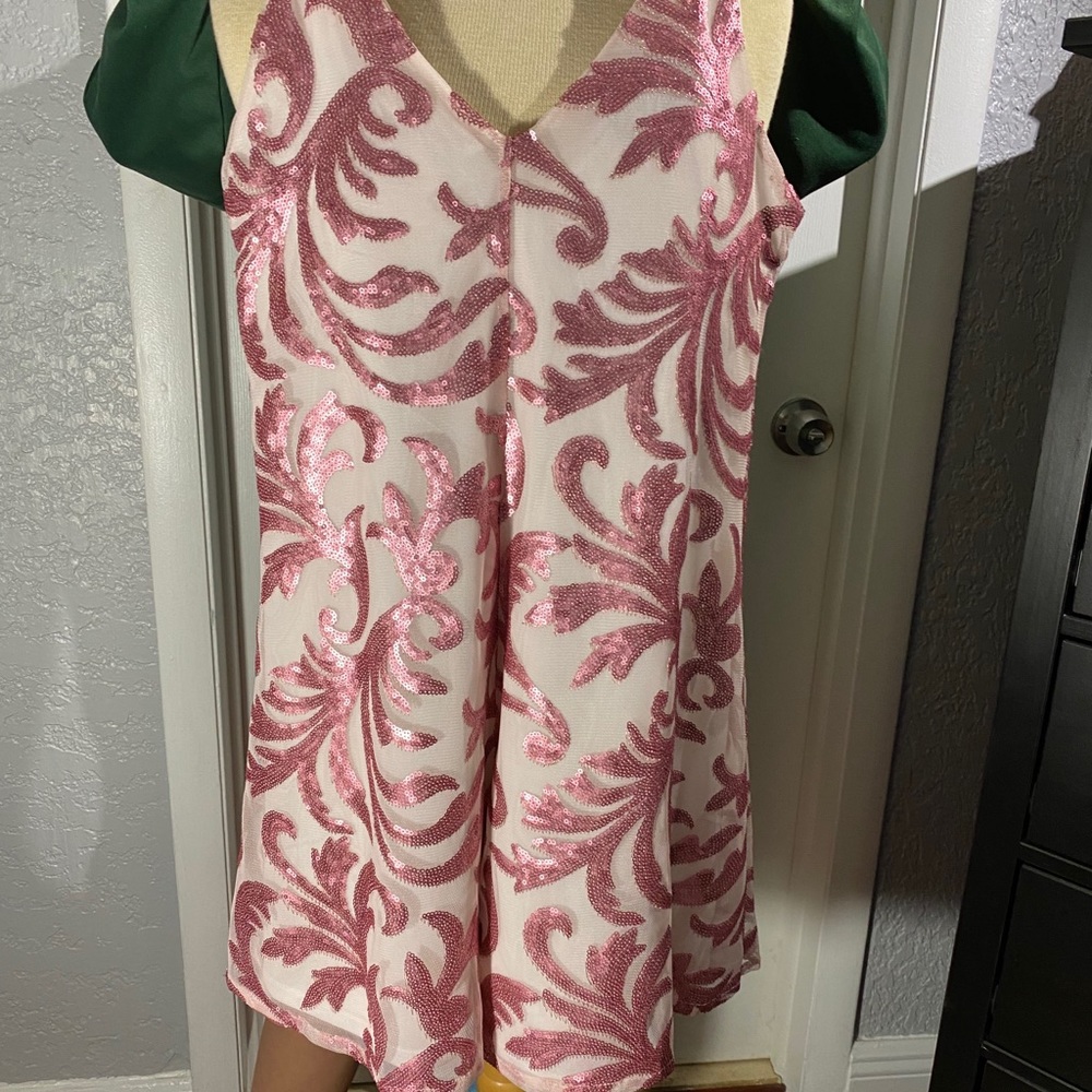 Pink & white Romper, Worn Once